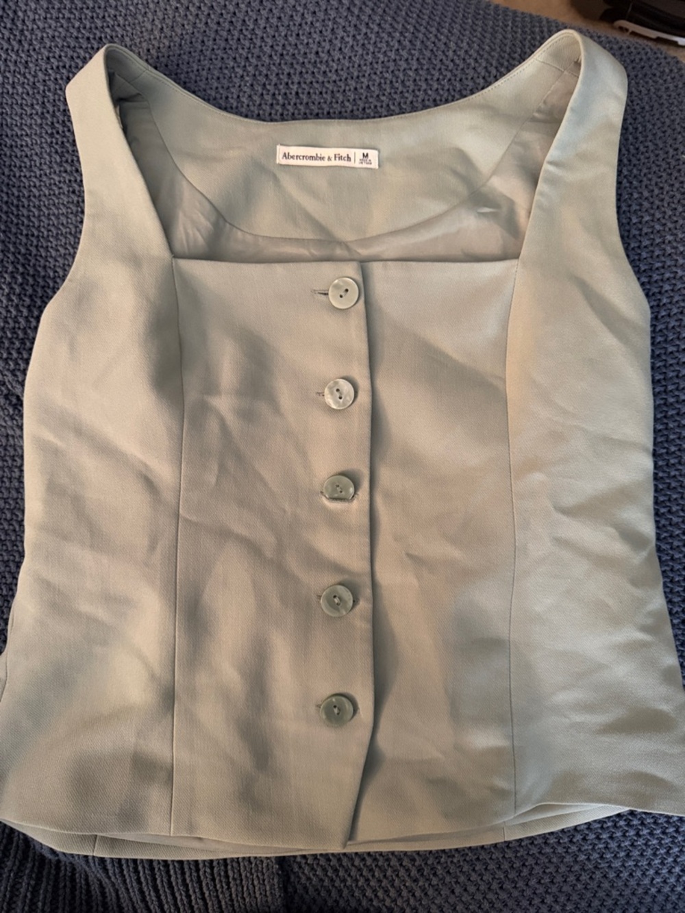 Abercrombie & Fitch Sage Green Button-Front Tank